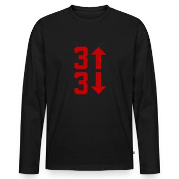 3 Up 3 Down Baseballliebhaber Baseball Pitcher Boy - Männer Premium Bio Langarmshirt - Schwarz - Vorne - Nico (187cm)