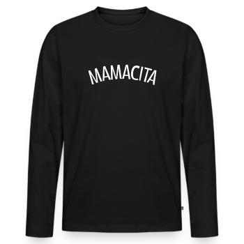 Mama Cita hei�e mexikanische Frau Cinco de Mayo Ma - Männer Premium Bio Langarmshirt - Schwarz - Vorne - Nico (187cm)