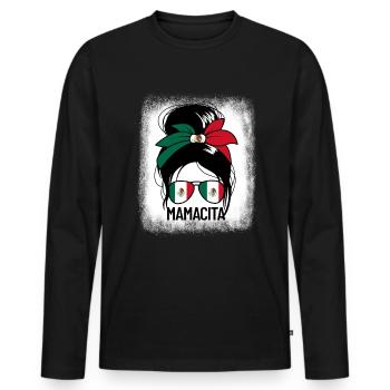 Mama Cita hei�e mexikanische Frau Cinco de Mayo Ma - Männer Premium Bio Langarmshirt - Schwarz - Vorne - Nico (187cm)