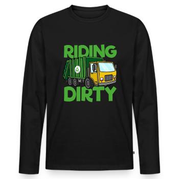 Reiten schmutziger M�llwagen M�llwagen M�lltagschm - Männer Premium Bio Langarmshirt - Schwarz - Vorne - Nico (187cm)