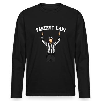 Ahnungslose Sportfan -Schiedsrichter am schnellste - Männer Premium Bio Langarmshirt - Schwarz - Vorne - Nico (187cm)
