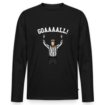 Ahnungslose Sportfan -Schiedsrichter -Tor -Fu�ball - Männer Premium Bio Langarmshirt - Schwarz - Vorne - Nico (187cm)