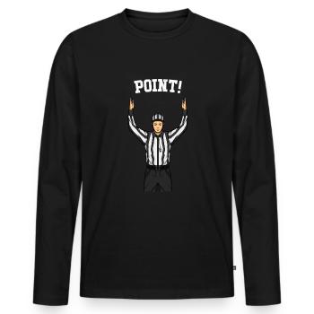 Ahnungslose Sportfan -Schiedsrichter -Schiedsricht - Männer Premium Bio Langarmshirt - Schwarz - Vorne - Nico (187cm)