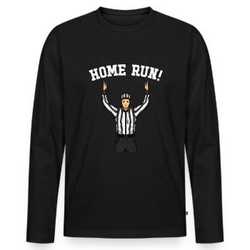 Ahnungslose Sportfan -Schiedsrichter Homerun Baseb - Männer Premium Bio Langarmshirt - Schwarz - Vorne - Nico (187cm)