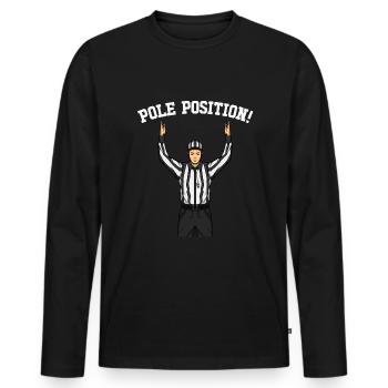 Ahnungslose Sportfan -Schiedsrichter -Pole -Positi - Männer Premium Bio Langarmshirt - Schwarz - Vorne - Nico (187cm)