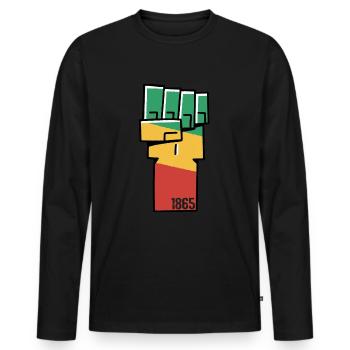 Juneteenth Protest Fist 1865 Schwarze FreiheitJune - Männer Premium Bio Langarmshirt - Schwarz - Vorne - Nico (187cm)