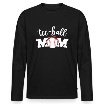Tee-Ball Mom Tee Ball Baseball Frauen Tee-Ball - Männer Premium Bio Langarmshirt - Schwarz - Vorne - Nico (187cm)