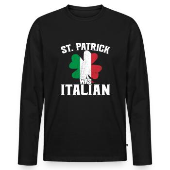 Lustiger St. Patrick's Day St. Patrick war Italien - Männer Premium Bio Langarmshirt - Schwarz - Vorne - Nico (187cm)