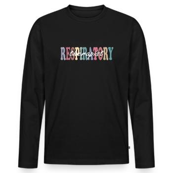 Atemtherapeut s��er RT -Geschenktherapeut - Männer Premium Bio Langarmshirt - Schwarz - Vorne - Nico (187cm)