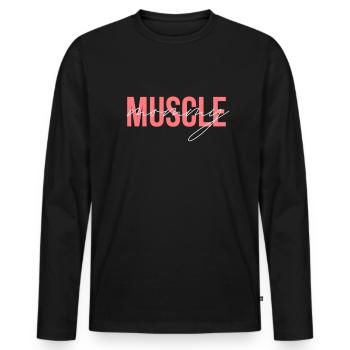Muskelmama heben Frauen Muskelmama - Männer Premium Bio Langarmshirt - Schwarz - Vorne - Nico (187cm)
