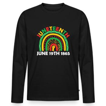 Juneteenth Boho Regenbogen 19. Juni 1865 Juneteent - Männer Premium Bio Langarmshirt - Schwarz - Vorne - Nico (187cm)