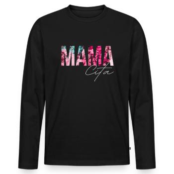 Mama Cita hei�e mexikanische Frau Mamacita - Männer Premium Bio Langarmshirt - Schwarz - Vorne - Nico (187cm)