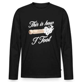 So bin ich zu trainieren Pfeife -Dirigent -ZugZugZ - Männer Premium Bio Langarmshirt - Schwarz - Vorne - Nico (187cm)