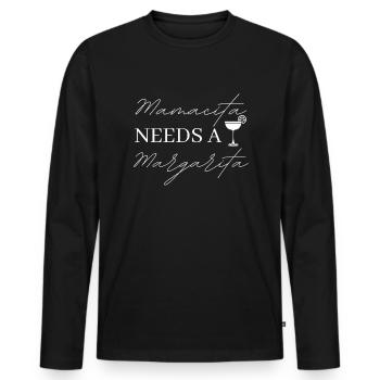 Mamacita braucht eine mexikanische Margarita -Frau - Männer Premium Bio Langarmshirt - Schwarz - Vorne - Nico (187cm)