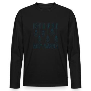 Z�nden Sie es Blue Autism Awareness auf, hell es b - Männer Premium Bio Langarmshirt - Schwarz - Vorne - Nico (187cm)