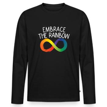 Umfassen Sie die Neurodiversit�t von Regenbogeninf - Männer Premium Bio Langarmshirt - Schwarz - Vorne - Nico (187cm)