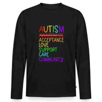 Autismusbewusstsein Autismus AkzeptanzHemd - Männer Premium Bio Langarmshirt - Schwarz - Vorne - Nico (187cm)