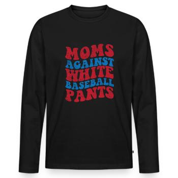 M�tter gegen wei�e Baseballhosen Frauen BaseballM� - Männer Premium Bio Langarmshirt - Schwarz - Vorne - Nico (187cm)