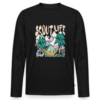 Scout Life Scouting Troop Supporter Camping Scout - Männer Premium Bio Langarmshirt - Schwarz - Vorne - Nico (187cm)