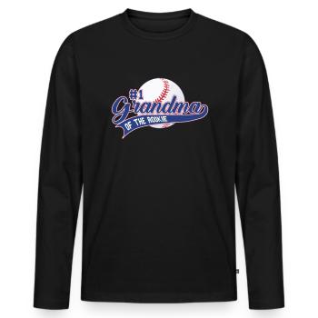 Oma des Rookie 1. Geburtstag Baseball Rookie - Männer Premium Bio Langarmshirt - Schwarz - Vorne - Nico (187cm)