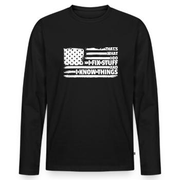Das ist es, was ich tue, ich repariere Sachen undi - Männer Premium Bio Langarmshirt - Schwarz - Vorne - Nico (187cm)