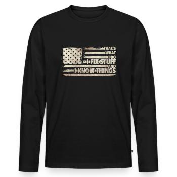 Das ist es, was ich tue, ich repariere Sachen und - Männer Premium Bio Langarmshirt - Schwarz - Vorne - Nico (187cm)