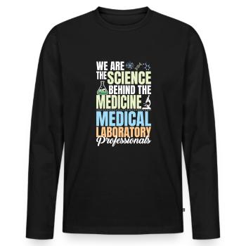 Medical Laboratory Professionals Lab Tech Lab Week - Männer Premium Bio Langarmshirt - Schwarz - Vorne - Nico (187cm)