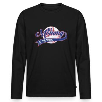 Mama des Rookie 1. Geburtstags Baseballfamilie - Männer Premium Bio Langarmshirt - Schwarz - Vorne - Nico (187cm)