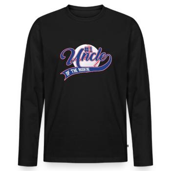 Onkel des Rookie 1. Geburtstags Baseballfamilie - Männer Premium Bio Langarmshirt - Schwarz - Vorne - Nico (187cm)