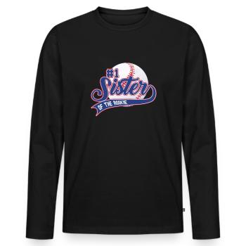 Schwester der Rookie 1. Geburtstag Baseballfamilie - Männer Premium Bio Langarmshirt - Schwarz - Vorne - Nico (187cm)
