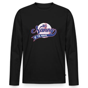 Nanny der Rookie 1. Geburtstag Baseballfamilie - Männer Premium Bio Langarmshirt - Schwarz - Vorne - Nico (187cm)