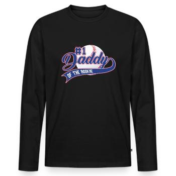 Papa des Rookie 1. Geburtstags Baseballfamilie - Männer Premium Bio Langarmshirt - Schwarz - Vorne - Nico (187cm)
