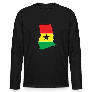 Ghana Karte Ghana Flagge stolze ghanaische Ghana F - Männer Premium Bio Langarmshirt - Schwarz - Vorne - Nico (187cm)