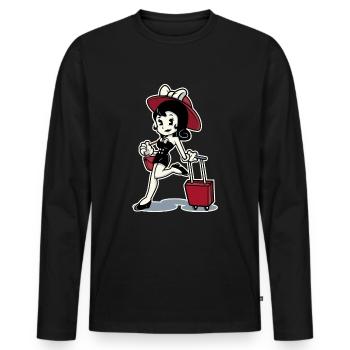 World Traveller Girl World Traveller FrauenreisenR - Männer Premium Bio Langarmshirt - Schwarz - Vorne - Nico (187cm)