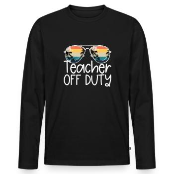 Lehrer au�erhalb des Dienstes Letzter Schultag Ret - Männer Premium Bio Langarmshirt - Schwarz - Vorne - Nico (187cm)