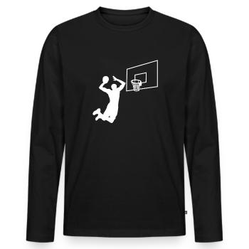 Dunk -Basketballspieler Slam Dunk Baller Basketbal - Männer Premium Bio Langarmshirt - Schwarz - Vorne - Nico (187cm)