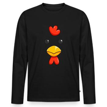 H�hnchenkost�m Lustiges H�hnchen Halloween Kost�m - Männer Premium Bio Langarmshirt - Schwarz - Vorne - Nico (187cm)