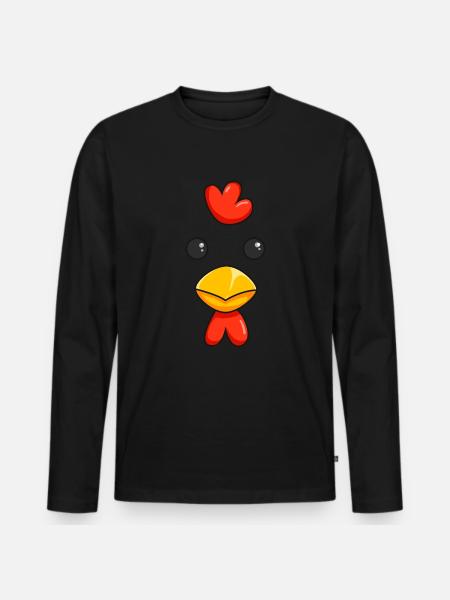 H�hnchenkost�m Lustiges H�hnchen Halloween Kost�m - Männer Premium Bio Langarmshirt - Schwarz