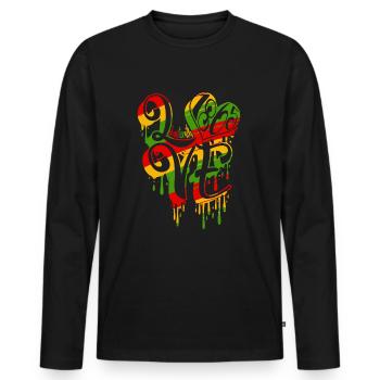 Liebe Juneteenth 1865 Schwarze Geschichte Juneteen - Männer Premium Bio Langarmshirt - Schwarz - Vorne - Nico (187cm)