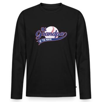 Opa der Rookie 1. Geburtstag Baseballfamilie - Männer Premium Bio Langarmshirt - Schwarz - Vorne - Nico (187cm)