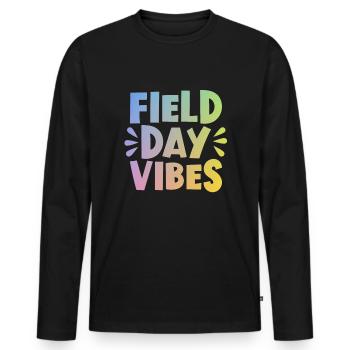 Field Day Vibes �ler Kinder Lehrer Field Tag - Männer Premium Bio Langarmshirt - Schwarz - Vorne - Nico (187cm)