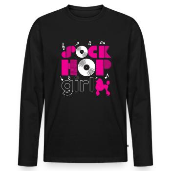 Sock Hop Girl Retro Vinyl Pink Pudel Sock Hop - Männer Premium Bio Langarmshirt - Schwarz - Vorne - Nico (187cm)