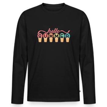 Hallo Sommereis Sommerferien SommerHallo Sommerhem - Männer Premium Bio Langarmshirt - Schwarz - Vorne - Nico (187cm)