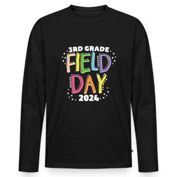 3. Klasse Field Day 2024 Schullehrer f�r Kinder - Männer Premium Bio Langarmshirt - Schwarz - Vorne - Nico (187cm)