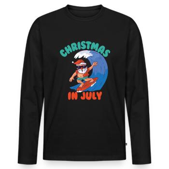 Weihnachten im Juli surfen Santa Weihnachten im Ju - Männer Premium Bio Langarmshirt - Schwarz - Vorne - Nico (187cm)