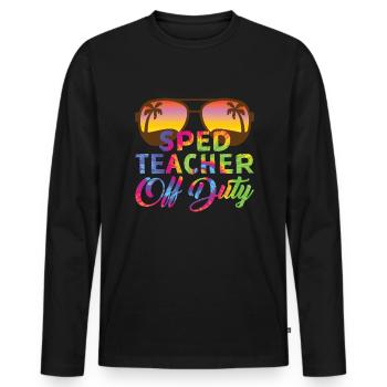 Sped -Lehrer aus dem Dienst Letzter Schullehrer - Männer Premium Bio Langarmshirt - Schwarz - Vorne - Nico (187cm)