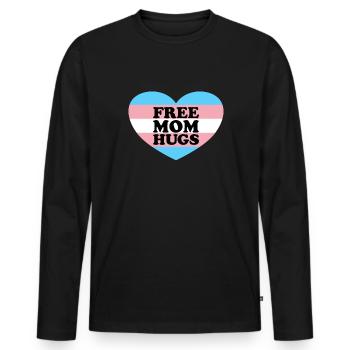 Kostenlose Mutter Umarmungen Trans -Flag -LGBTQ -T - Männer Premium Bio Langarmshirt - Schwarz - Vorne - Nico (187cm)