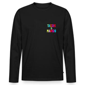 Tacos und Margs Pocket Fiesta Margaritas Tacos - Männer Premium Bio Langarmshirt - Schwarz - Vorne - Nico (187cm)