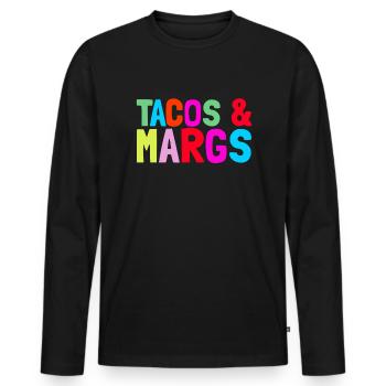 Tacos und Margs lustige Fiesta Margaritas Tacos - Männer Premium Bio Langarmshirt - Schwarz - Vorne - Nico (187cm)