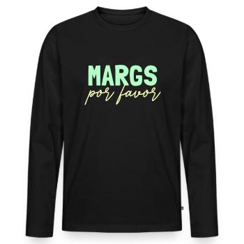 Margs por bevorzugt Margarita Liebhaber Margs Por - Männer Premium Bio Langarmshirt - Schwarz - Vorne - Nico (187cm)